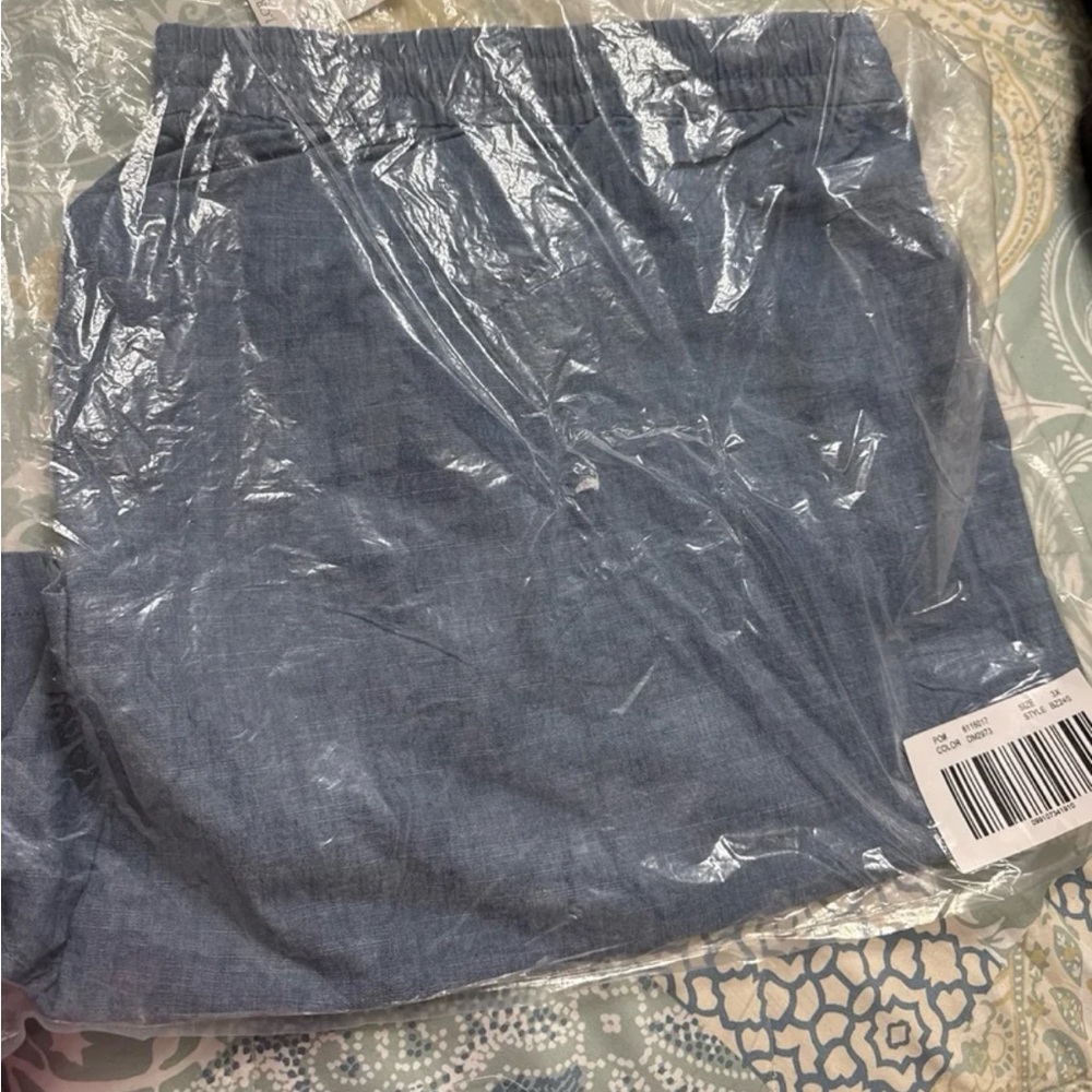 Cotton Drawstring Blue Chambray Shorts 3X J.Crew - Picture 5 of 7